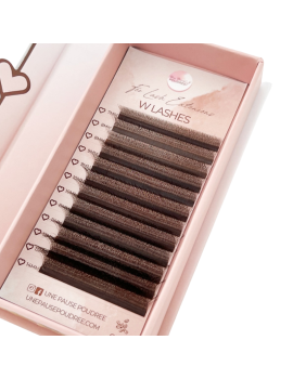 Cils en W 5D BROWN 0.07 C ou CC de 7 à 14 ou 7-14 mixt