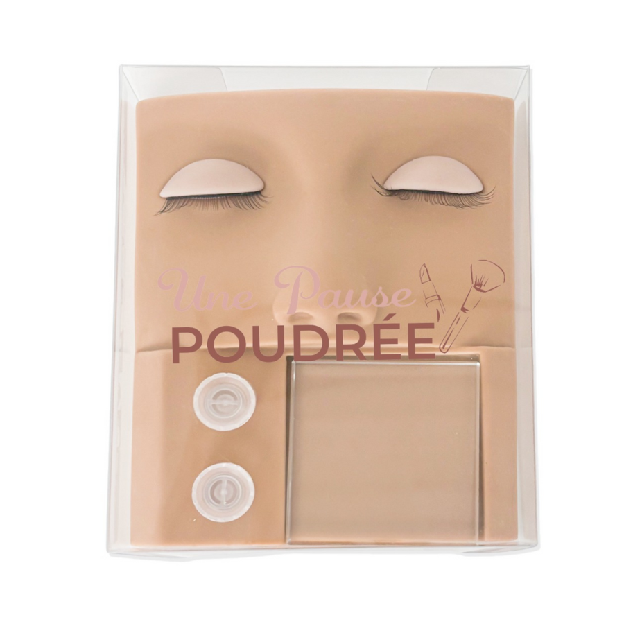 Tête d'entraînement pour extensions de cils avec 6 paupière de rechange ou tête seul ou paupière seul.