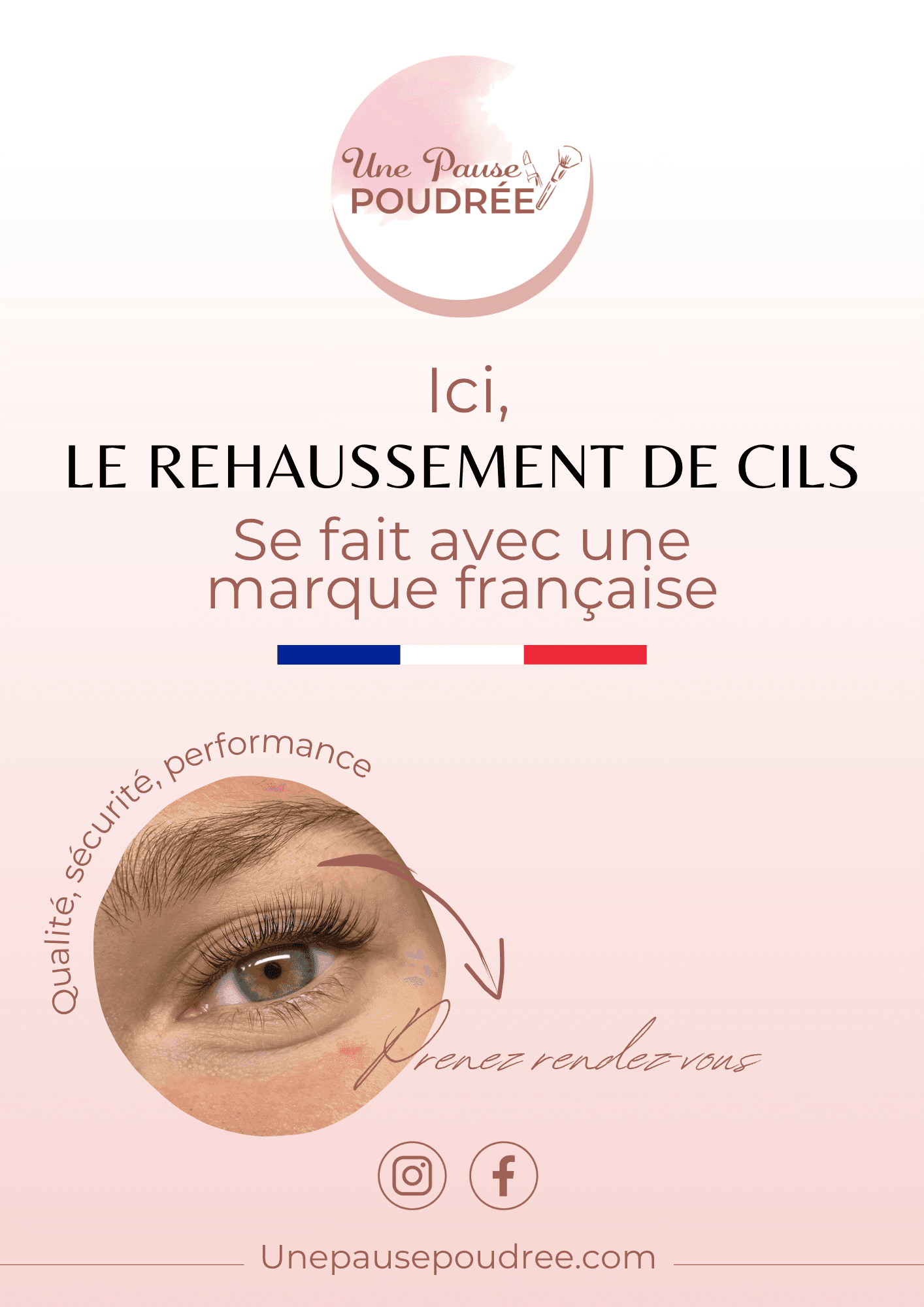 poster " ICI nous faisons le réhaussement de cils "